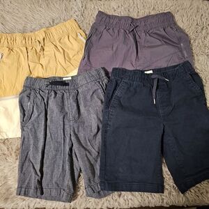 Old Navy Kids Boys Shorts Set - Yellow, Gray, Navy, And Heathered Blue Large